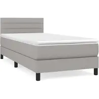 vidaXL Lit boxspring avec matelas gris clair 80x200 cm Tissu