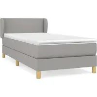 vidaXL Lit boxspring avec matelas gris clair 80x200 cm Tissu