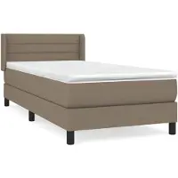 vidaXL Sommier à lattes de lit avec matelas Taupe 100x200 cm Tissu