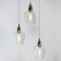 LumenXL Suspension chromée avec verre transparent 3 lumières - Virginia