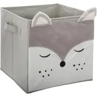 Northio Boîte de Rangement en Tissu, Renard - Gris
