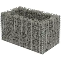vidaXL Lit surélevé à gabion Acier galvanisé 90x50x50 cm