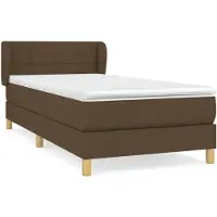 vidaXL Lit boxspring avec matelas brun foncé 100x200 cm Tissu