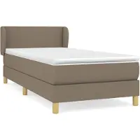 vidaXL Lit boxspring avec matelas Taupe 90x200 cm Tissu