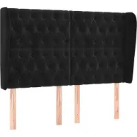 vidaXL Tête de lit avec oreilles noir 147x23x118/128 cm velours