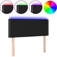 vidaXL Tête de lit LED noir 100x5x78/88 cm Tissu