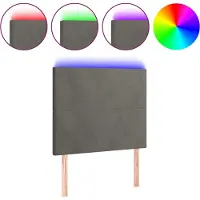 vidaXL Tête de lit LED gris foncé 90x5x118/128 cm velours