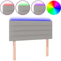 vidaXL Tête de lit LED gris clair 90x5x78/88 cm Tissu