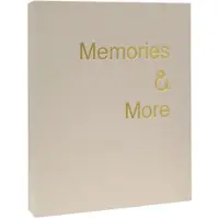 Deknudt Boîte photo en lin beige avec album à anneaux noirs 26x32 A15D30