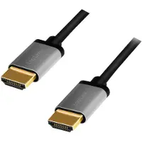 Logilink Câble HDMI haut débit avec Ethernet (2 m), Câble vidéo, Argent, Noir, Gris