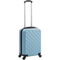 vidaXL Trolley à coque dure bleu ABS