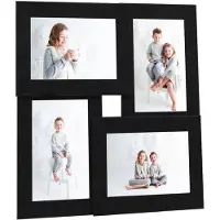 vidaXL Collage de cadres photo pour photo de 4x (10x15 cm) Noir MDF