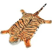 vidaXL Tapis en peluche en forme de tigre 144 cm Marron