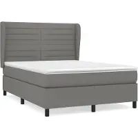 vidaXL Lit boxspring avec matelas gris foncé 140x200 cm Tissu