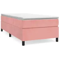 vidaXL Lit boxspring avec matelas rose 90x200 cm velours