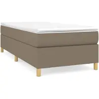 vidaXL Lit boxspring avec matelas Taupe 90x200 cm Tissu