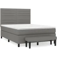 vidaXL Lit boxspring avec matelas gris foncé 140x200 cm Tissu