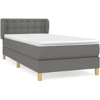 vidaXL Sommier à lattes de lit avec matelas Gris foncé 80x200 cm Tissu