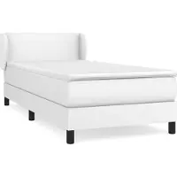 vidaXL Lit boxspring avec matelas blanc 100x200 cm similicuir