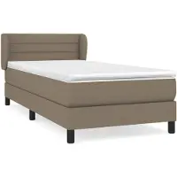 vidaXL Lit boxspring avec matelas Taupe 90x200 cm Tissu