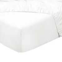 PHLOX Drap-housse - 100% Satin de Coton (300 TC) - Double 140x200 cm - Doux et respectueux de la peau - Elastique rond - Blanc