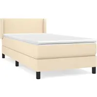 vidaXL Lit boxspring avec matelas Crème 100x200 cm Tissu