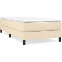 vidaXL Lit boxspring avec matelas Crème 90x190 cm Tissu