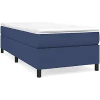 vidaXL Sommier boxspring bleu 90x190 cm Tissu