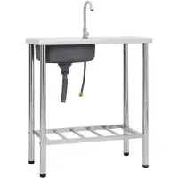 vidaXL Camping Gutter Single Bowl mit Edelstahlhahn (gouttière pour camping)