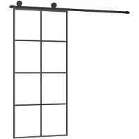 vidaXL Porte coulissante avec ferrure 90x205 cm verre ESG & aluminium