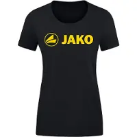Jako T-shirt Promo pour femmes, Couleur:noir chiné/citro, Taille:34