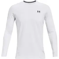Under Armour T-shirt ColdGear Armour Fitted Homme, Blanc (100)/Noir, Petit