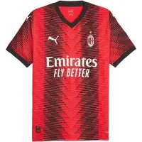 Puma Ac Milan Authentic 23/24 Home Short Sleeve T-shirt Rouge L