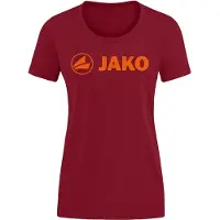 Jako T-shirt Promo pour femmes, Couleur:bordeaux/orange néon, Taille:42