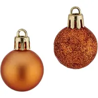 Krist+ boules de noël ø 3 cm orange plastique