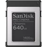 SanDisk PRO-CINEMA CFexpress - 640GB, CFexpress, 1700 MB/s, 1500 MB/s, noir | SDCFEC-640G-GN4NN