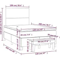 vidaXL Lit boxspring avec matelas noir 120x200 cm similicuir