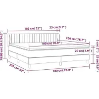 vidaXL Lit boxspring avec matelas bleu 180x200 cm Tissu