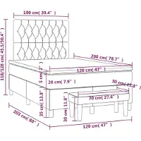 vidaXL Lit boxspring avec matelas bleu 120x200 cm Tissu