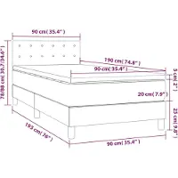 vidaXL Lit boxspring avec matelas gris clair 90x190 cm Tissu