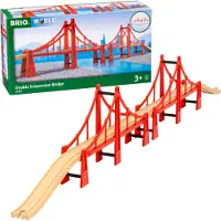 BRIO World - Pont suspendu double 33683 | Accessoire pour train pour enfants et tout-petits partir de 3 ans | Compatible avec tous les trains B