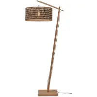 Good&Mojo - Lampadaire Java - Bambou/noir - 75x50x176cm pour salon, chambre à coucher