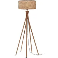 Good&Mojo - Lampadaire Java - Bambou - Ø50x146cm pour salon, chambre à coucher