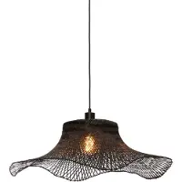 Good&Mojo - Lampe à suspendre Ibiza - Bambou Noir - 65x65x20cm Lampe à suspendre - Lampe de table à manger - Lampe de salon - Lampe de chambre à coucher - Salon