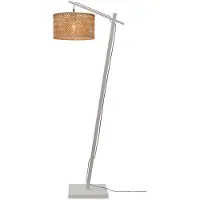 Good&Mojo - Lampadaire Java - Bambou blanc/naturel - 58x32x150cm pour salon, chambre à coucher