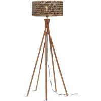 Good&Mojo - Lampadaire Java - Bambou/noir - Ø50x146cm pour salon, chambre à coucher