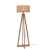 Good&Mojo - Lampadaire Java - Bambou - 50x50x145cm pour salon, chambre à coucher