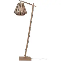 Good&Mojo - Lampadaire Merapi - Bambou/noir - 57x30x150cm pour salon, chambre à coucher