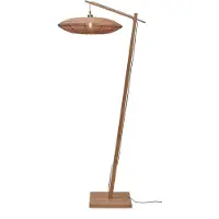 Good&Mojo - Lampadaire Tanami - bambou/rotin - 78x55x176cm pour salon, chambre à coucher