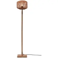 Good&Mojo - Lampadaire Tanami - bambou/rotin - Ø25cm pour salon, chambre à coucher